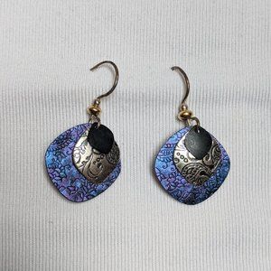 Layered floral nature inspired earrings 🌈